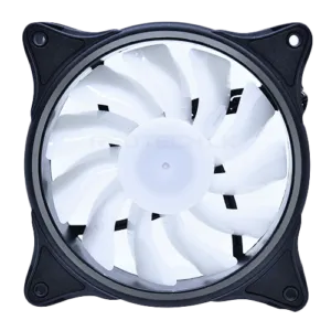 120MM RGB Reset Switch Controllable PC Case Mountable Fan – RGB Ring + Middle Lighting