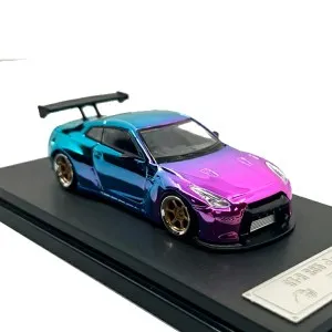 1/64 Nissan Pandem GT-R R35 Rocket Bunny Chrome Pink Blue