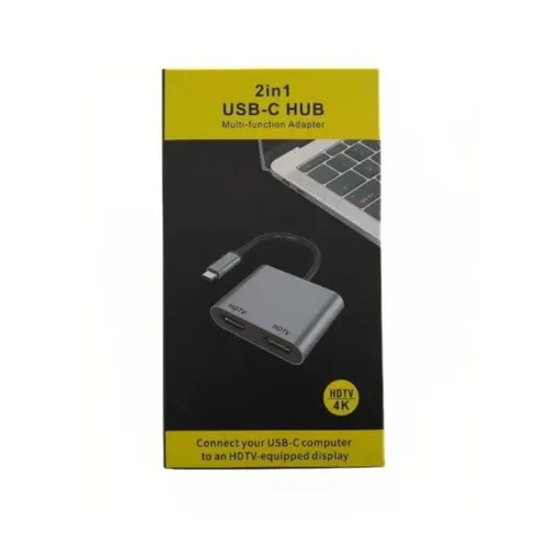 2 In 1 USB-C Hub HDTV 4k Multi Function Adapter