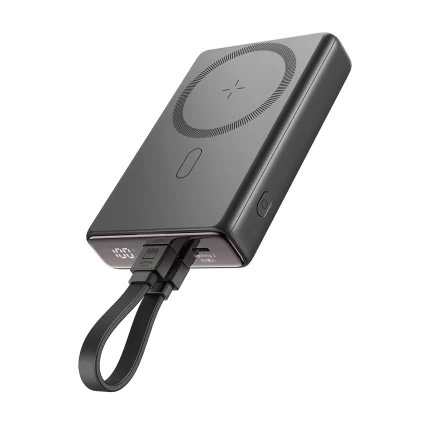 20W Magnetic Wireless Power Bank with Built-in Cable & Kickstand 10000mAh