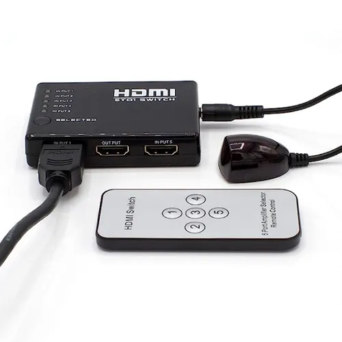 3 in 1 Switch Splitter HDMI Compatible Switcher Box Selector 3D Remote Control