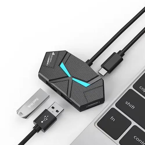4 Ports RGB Usb 3.0 Hub + Type C Docking Station