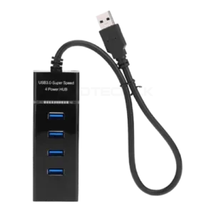 4 Ports USB Hub – USB 3.0 5Gbps 1.2M – BLACK