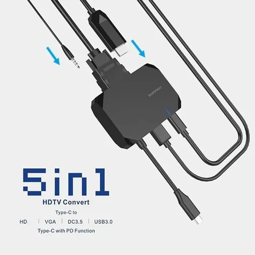 5 in 1 Type-C to HDTV Multifunction Adapter