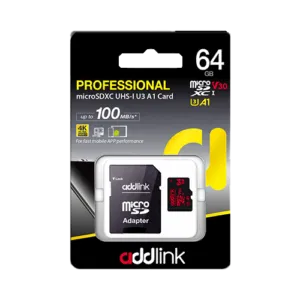 64GB ADDLINK PROFESSIONAL MicroSDXC UHS-1 U3 A1 Memory Card