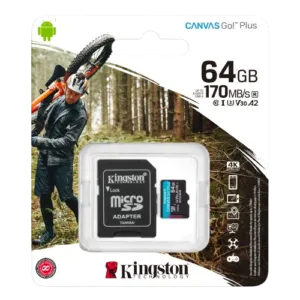 64GB Kingston Canvas Go Plus Micro SD-XC Memory Card UHS-3