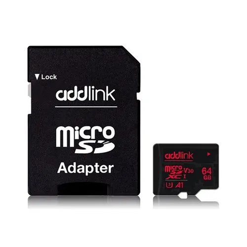 Addlink 64GB UHS-1 MicroSDXC V30 U3 A1 Memory Card