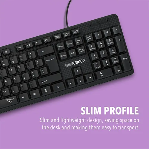Alcatroz KB1000 Silent Multimedia USB Wired Keyboard
