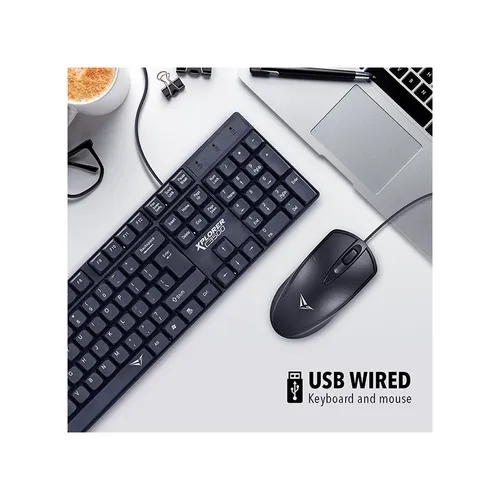 Alcatroz Xplorer C3500 Silent USB Wired Quite Keyboard Mouse Combo