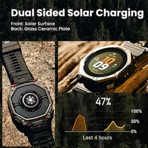 Amazfit T-Rex Dual Solar Smart Watch