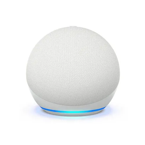 Amazon Echo Dot 5th Generation with Clock Glacier White
