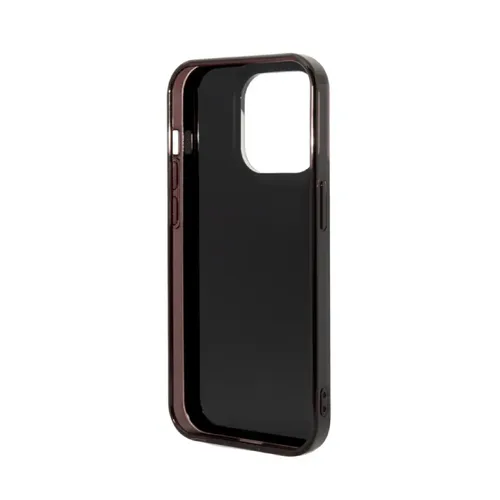 AMG Transparent Double Layer Case with Checkered Flag Pattern Crystal Case iPhone 14 Pro Compatibility - Red