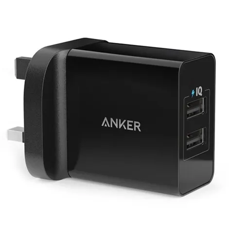 Anker 24W 2-Port USB Charger UK Black with Offline Pack