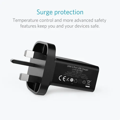 Anker 24W 2 Port USB Wall Charger