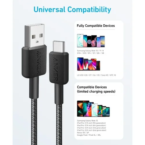 Anker 322 A81H6H11 6ft USB-A to USB-C Cable