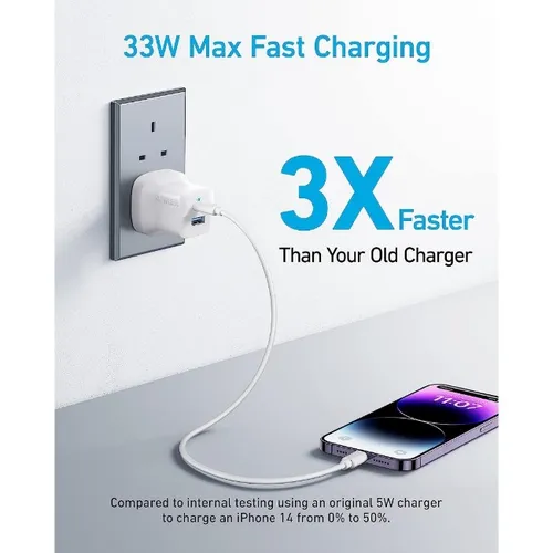 Anker 323 33W Ultra-Compact 2-Port Charger with Type-C to Type-C Cable