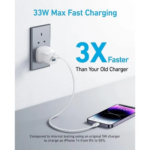 Anker 323 33W Ultra-Compact 2-Port Charger with Type-C to Type-C Cable