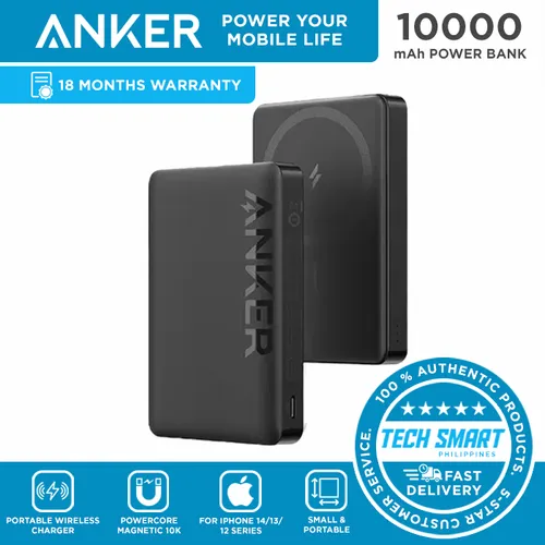 Anker 334 Black MagGo Battery PowerCore 10K 10000mAh Magsafe Wireless Powerbank