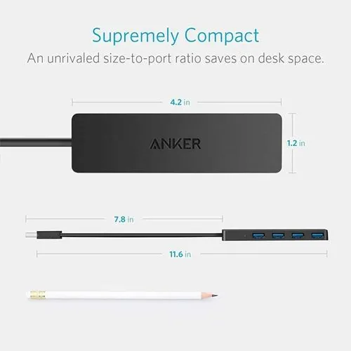 Anker 4-Port Ultra Slim USB 3.0 Data Hub (A7516612)