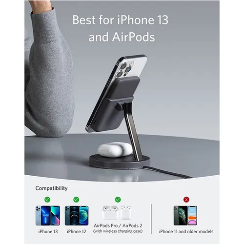 Anker 633 MagGo 2-in-1 Magnetic Wireless Charger