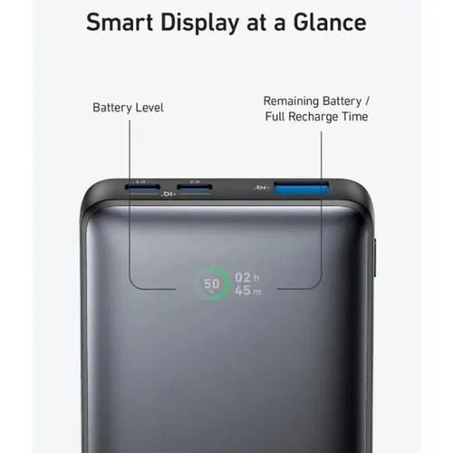Anker A1249 533 25W 10000mAh 3-Port LCD Display Power Bank