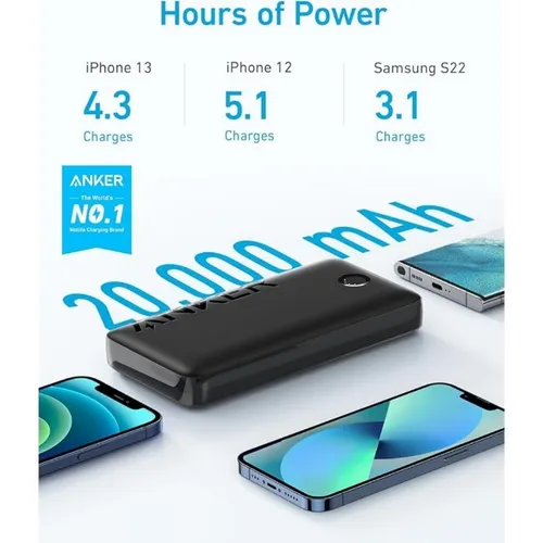Anker A1367H11 15W 20000mAh Power Bank with USB Type-C Cable