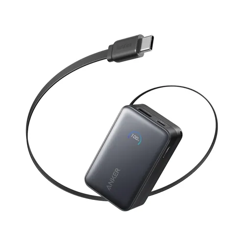 Anker A1638H11 45W 10000mAh Nano Power Bank with Built in Retractable USB-C Cable