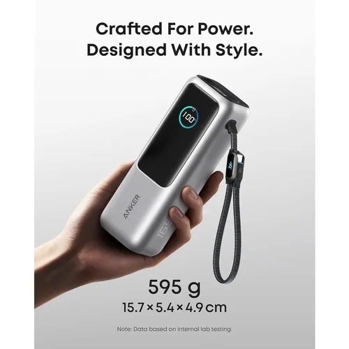 Anker A1695 25K 165W 25000mAh Laptop Power Bank with Built-In and Retractable Cables