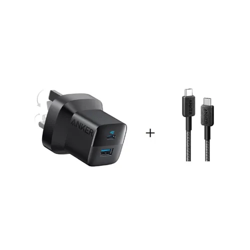 Anker A2331 Compact 33W USB-C + USB-A 2 Ports Dual-Device Charger with USB-C Cable