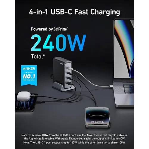 Anker A23421 240W 4-Port GaNPrime Charger
