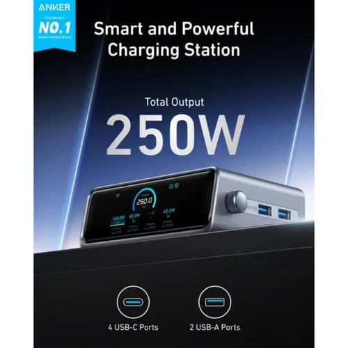 Anker A2345241 Prime Charger, 250W 6-Port GaN Charging Station