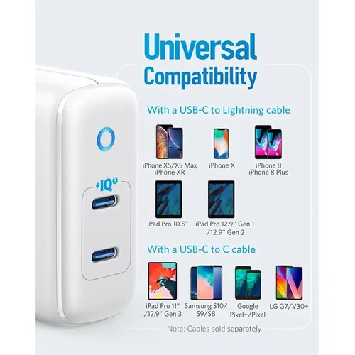 Anker A2628 PowerPort III Duo 40W 3 Pin USB-C Charger