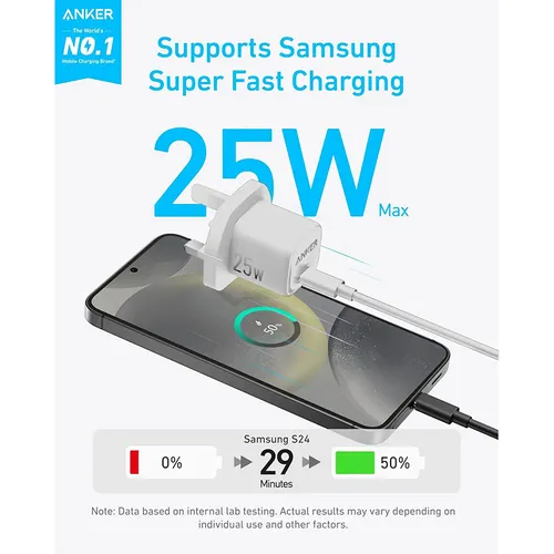 Anker A2656 25W Compact UK 3 Pin USB-C Charger