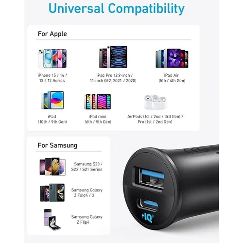 Anker A2741H11 PowerDrive 30W Dual Port with PPS Car Charger