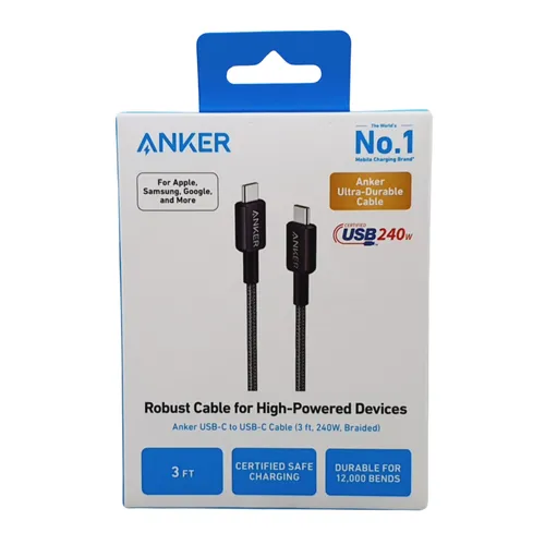 ANKER A81D5H11 3ft 240w Braided Type-C To Type-C Cable