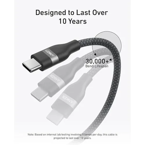 Anker A82E2H12 240W 6ft Upcycled-Braided USB-C to USB-C Cable