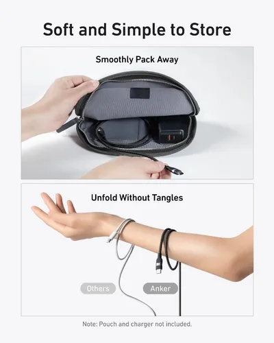 Anker A82E2H12 USB-C to USB-C Cable 240W 6 ft Flexible Multi-Color Braided Cable