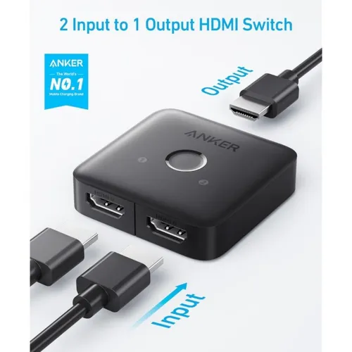 Anker A83H10A1 HDMI Switch (2 in 1 Out, 4K HDMI)