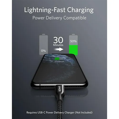 Anker A8843 PowerLine+ 6ft USB-C to Lightning Cable