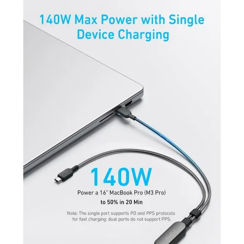 Anker A8895H11 2-in-1 140W USB C to USB C Cable