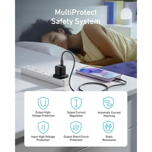 Anker B2656K11 25W Compact UK 3 Pin USB-C Charger with Type-C to Type-C Cable