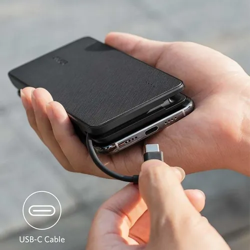 Anker PowerCore+ 10000mAh Power Bank with Built-in USB-C Cable