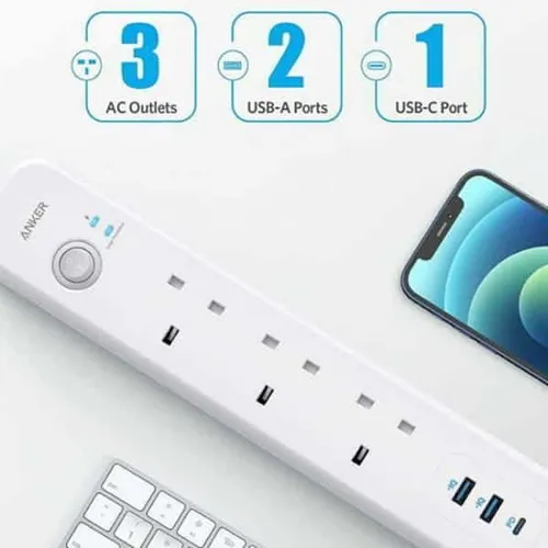 Anker PowerExtend USB-C 3 Strip Extension Power Cord