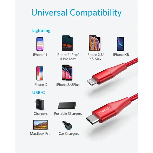 Anker PowerLine+ II 3ft USB-C to Lightning Cable