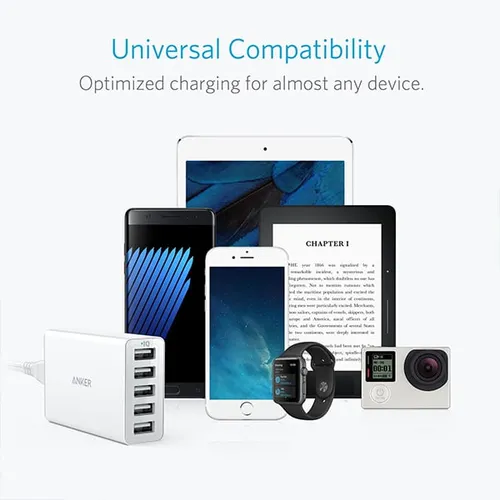 Anker PowerPort 5 Lite 40W 5-Port USB Wall Charger