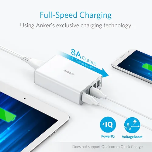 Anker PowerPort 5 Lite 40W 5-Port USB Wall Charger