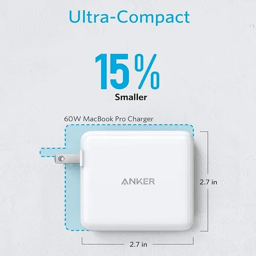 Anker PowerPort Atom PD2 60W 2-Port USB-C GaN Wall Charger