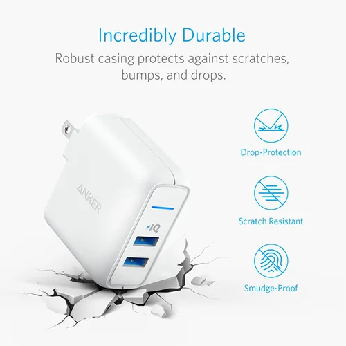 Anker PowerPort Elite 2 24W Dual Port Wall Charger