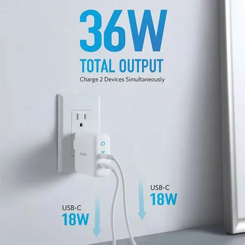 Anker PowerPort III Duo 40W 2-Port USB-C CN 2 Pin Wall Charger