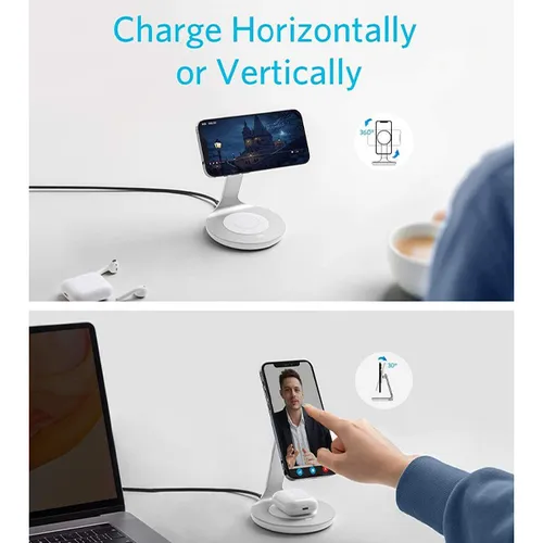 Anker PowerWave 2-in-1 Magnetic Wireless Charging Stand
